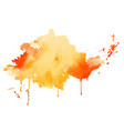 yellow and orange watercolor splash texture vector image