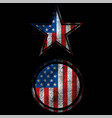star with circle usa flag grunge vector image vector image