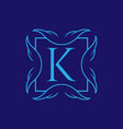 vintage old style logo icon monogram letter k logo vector image vector image