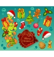 christmas doodle icons vector image vector image