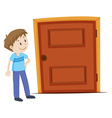 Man by closed and opened door Royalty Free Vector Image