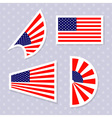 set of stylish american flags independence day des vector image