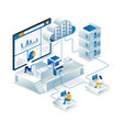 team is processing cloud server analyst data vector image vector image