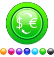 money exchange circle button vector image vector image