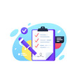 check list with boxes and pen signed vector image