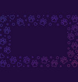 colorful frame made of pet paw prints vector image vector image