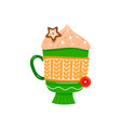cup of mulled wine new year drink hot christmas vector image