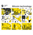 set abstract background bitcoin technology vector image