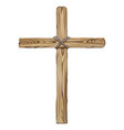 wooden cross for crucifixion vector image vector image
