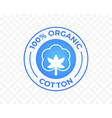 cotton icon 100 organic natural logo label vector image vector image
