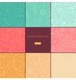 set of eight colorful floral patterns seamlessly vector image