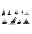 hand drawn flames and fire vector image