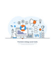 promotion strategy social media network business vector image