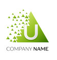 letter u logo symbol in colorful triangle vector image