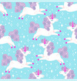 seamless pattern unicorns purple main vector image vector image