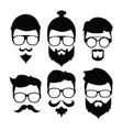 hipster beard hair and accessories vector image