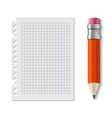 realistic yellow pencil icon vector image vector image