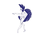 silhouette design of dancing samba queen vector image