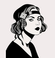 women hairstyle fashion retro 20 - 30s years vector image vector image