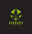 cannabis leaf icon logo design template vector image