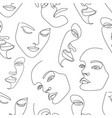 seamless pattern continuous line art vector image