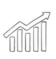 trend icon graph with handdrawn doodle style vector image