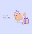 banner for online shopping with 3d realistic vector image