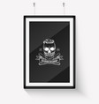 barbershop logo angry sticker with skull vector image vector image