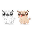 pug in kawaii style vector image vector image