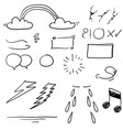 hand drawn design elements speech bubble star vector image vector image