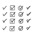 hand drawn doodle checkmark icon collection symbol vector image vector image