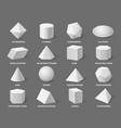 geometric 3d shapes realistic white basic vector image vector image