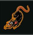 hand drawn of rat traditional tattoo vector image