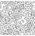 cartoon cute hand drawn sport seamless pattern vector image
