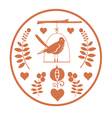 round fantasy design with birds vector image vector image