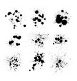 grunge ink blots black paint splash vector image