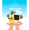 summer holidays background vacation memories vector image