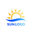 sun and wave logo element vector image