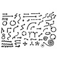 large hand drawn cartoon set collection of arrow vector image