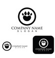 dog paw logo and symbol elements vector image vector image