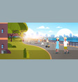 people riding bicycle roller-skates skateboard vector image