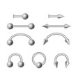 realistic 3d detailed shiny metal piercing jewelry vector image