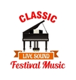 piano classic music festival emblem vector image