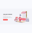 banner concept for fast online order with store vector image