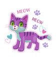 cute childish print with pretty purple cat vector image