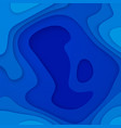 deep blue paper cut background modern paper cut vector image