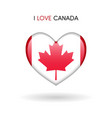 love canada symbol flag heart glossy icon vector image vector image