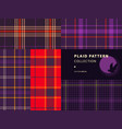 plaid pattern collection with autumnal red vector image