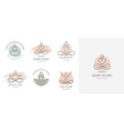 yoga zen and meditation linear icons logos vector image vector image