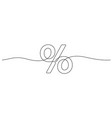 one line drawing of percent symbol minimalist vector image